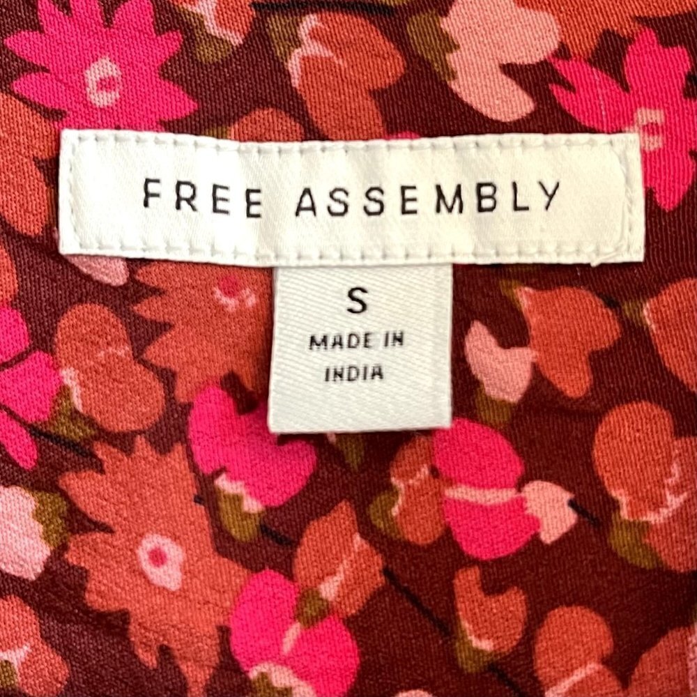 Free Assembly Women's Floral Button-Down Shirt Dress - Small View 6
